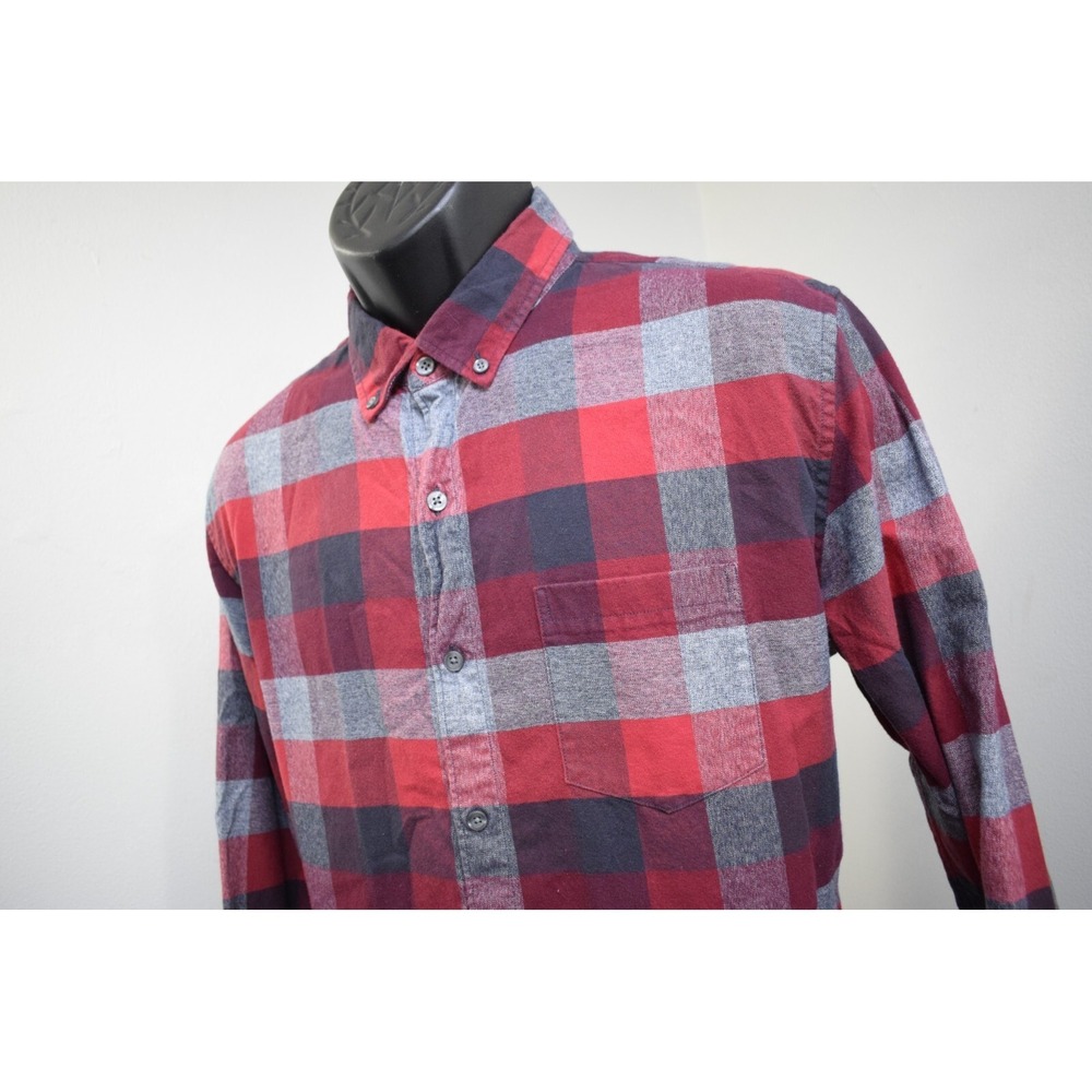 Bonobos Flannel Button Up Shirt Plaid Slim Fit Long Sleeve Mens Size Large‎